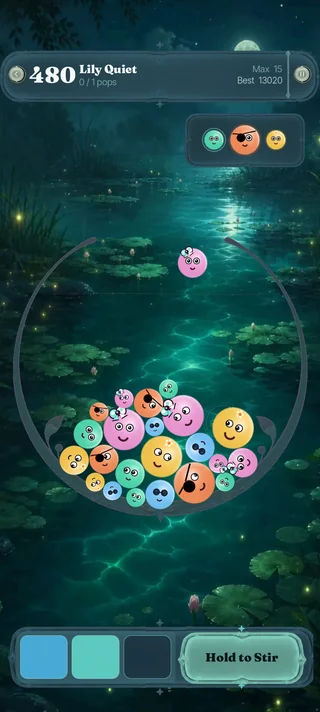 A pond mid-session with Pondlets settled in the bowl